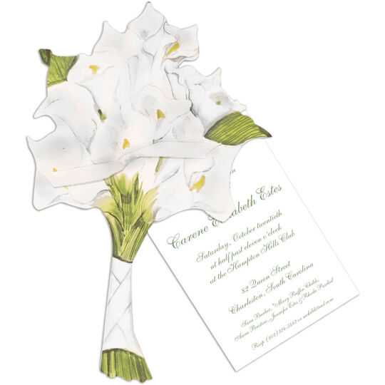 Calla Lilly Bouquet Die-cut Invitations